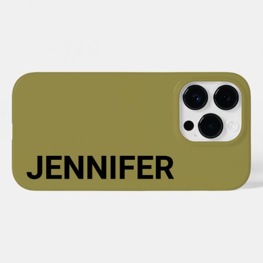 Solid Offbeat Green Custom Name Case-Mate iPhone Case (Achterkant (horizontaal))