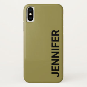 Solid Offbeat Green Custom Name iPhone X Hoesje