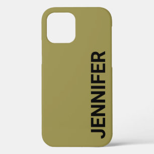 Solid Offbeat Green Custom Name iPhone 12 Hoesje