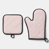 Solid Pale Blush Pink Oven Mitt Set (Voorkant)