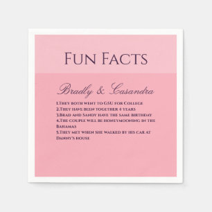 Solid Pink Blush Sjabloon Weddenschap Fun Facts Na Servet