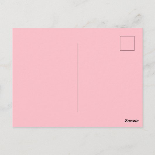 Solid Pink Post Card Personalized Greeting Design Briefkaart (Achterkant)