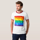 Solid Pride - Gay Pride Flag Closeup T-shirt (Voorkant volledig)