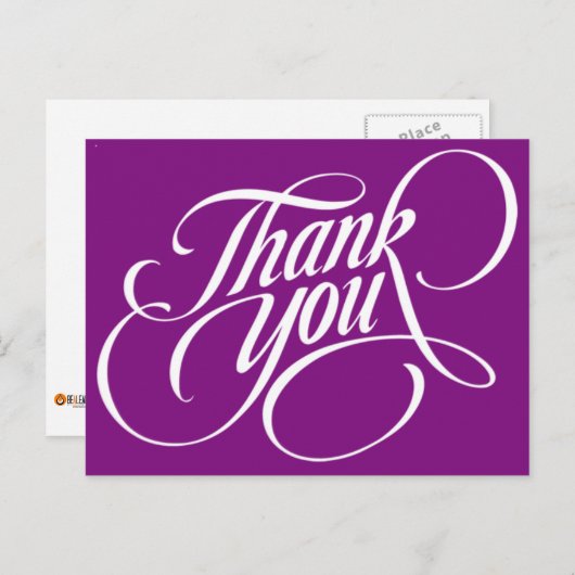 SOLID PURPLE POST CARTE BEALEADER MERCI (Devant / Derrière)
