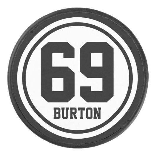 Solid Ring / Dot White + jouw naam & Aantal Hockey Puck (Voorkant)