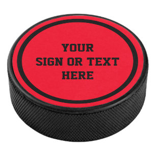 Solid Ring zwart + uw kleur, teken of tekst Hockey Puck