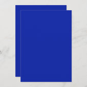 Solid Royal Blue Invitation Kaart (Voorkant / Achterkant)