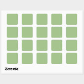 Solid Sage Green Square Stickers (Feuille)
