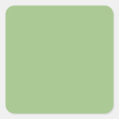 Solid Sage Green Square Stickers (Devant)