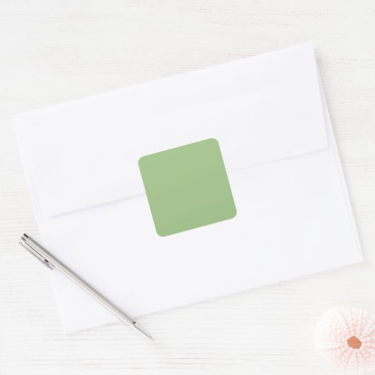Solid Sage Green Square Stickers (Enveloppe)