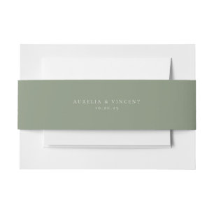 Solid Sage Green Wedding Uitnodigingen Wikkel