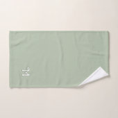 Solid serene salie monogram bad handdoek (Handdoek)