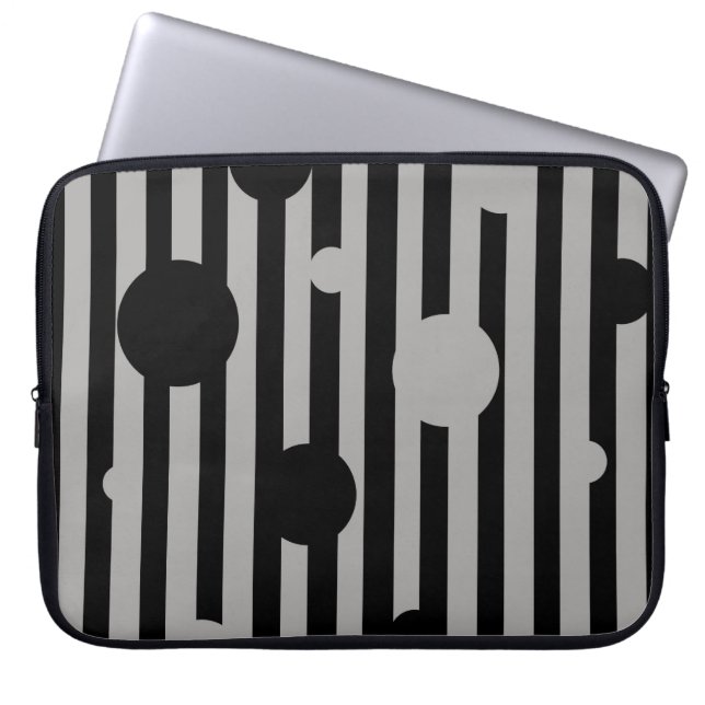 Solid Silver Circles Laptop Sleeve (Voorkant)