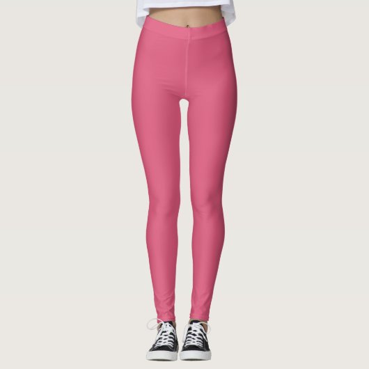 Solid Soft Pastel Pink Leggings Minimalist Athleis (Devant)