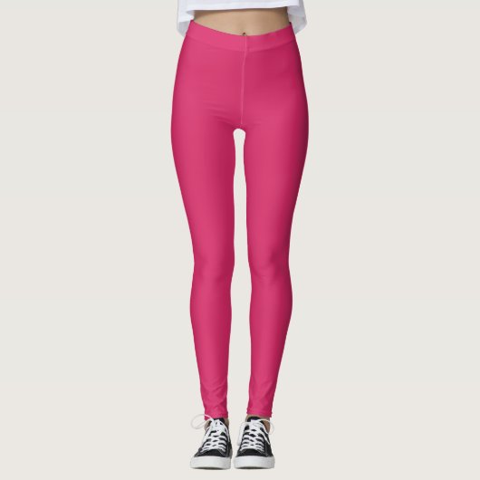 Solid Soft Pastel Pink Leggings Minimalist Athleis (Devant)