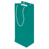 Solid Teal Green Wijn Cadeautas (Achterkant Gekanteld)