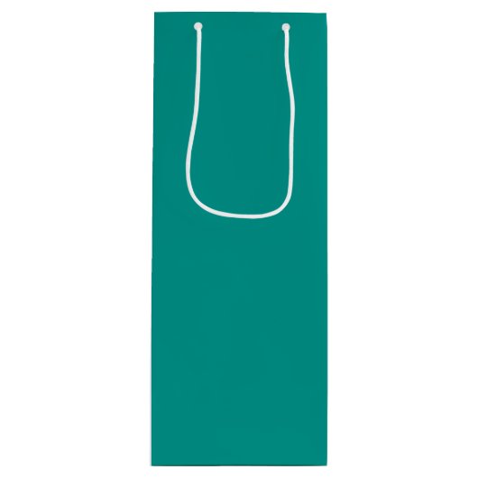 Solid Teal Green Wijn Cadeautas (Voorkant)