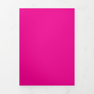 Solid Vibrant Magenta tas   Gedurfde moderne look Drieluik Uitnodiging