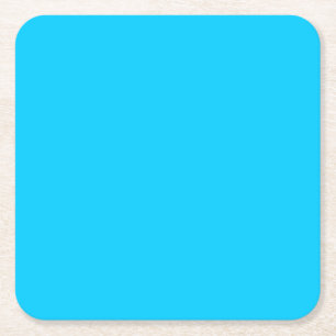Solid Vivid Sky Blue Minimalist Plain Modern Vierkante Kartonnen Onderzetter