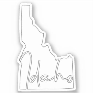 Solid White Idaho State Sticker