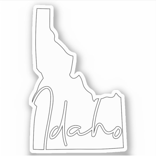 Solid White Idaho State Sticker (Voorkant)