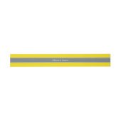 Solid Yellow, Charcoal Grey Ribbon Name Monogram Uitnodigingen Wikkel (Vlak)