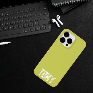 Solid Yellow Green Custom Name Monogram Case-Mate iPhone 14 Pro Max Hoesje