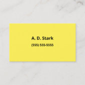 Solid Yellow Minimalist Visitekaartjes (Voorkant)