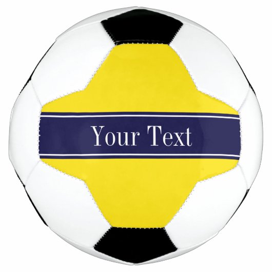 Solid Yellow, Navy Blue Ribbon Monogram (Devant)