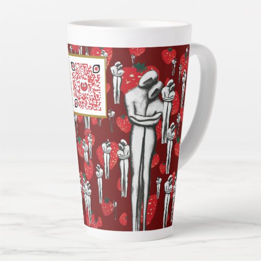 Solida coesione & aardbeien Latte Mok (Rechterhoek)