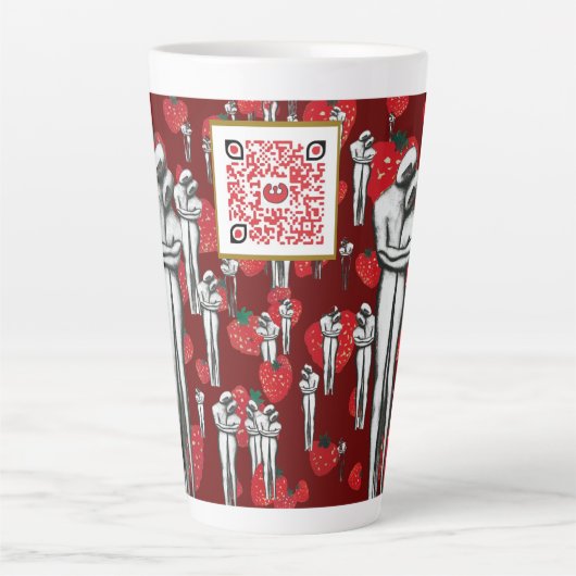 Solida coesione & aardbeien Latte Mok (Voorkant)