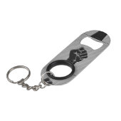 Solidariteit in het koolstofvezeldecor sleutelhanger flessenopener (Voorkant Gekanteld)