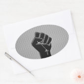 Solidariteit in koolstofvezelstijl ovale sticker (Envelop)