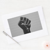 Solidariteit in koolstofvezelstijl rechthoekige sticker (Envelop)