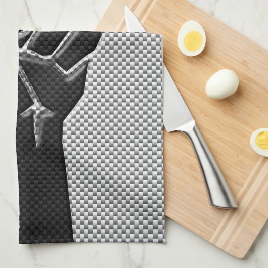 Solidariteit in koolstofvezelstijl theedoek (Quarter Fold)