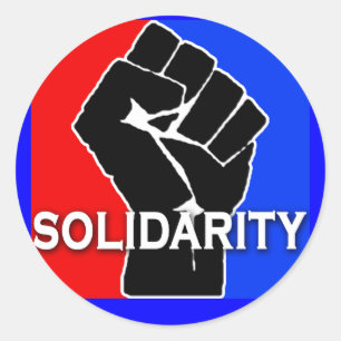 SOLIDARITEIT in rood, wit, blauw en zwart Ronde Sticker