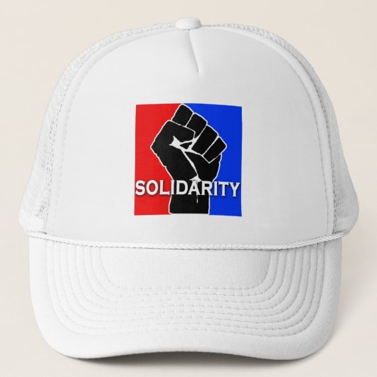 SOLIDARITEIT in rood, wit, blauw en zwart Trucker Pet (Voorkant)