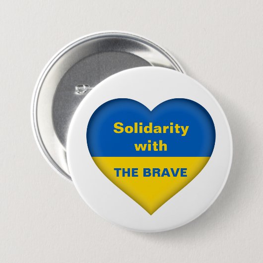 Solidariteitshart van de Oekraïense vlag Ronde Button 7,6 Cm (Voorkant /achterkant)