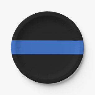 Solidariteitssymbool van de Thin Blue Line Vlag va Papieren Bordje