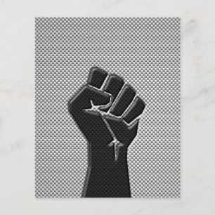 Solidariteitsvuist in koolstofvezelprintstijl flyer