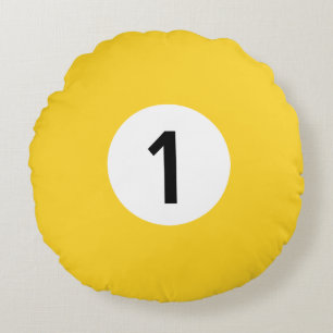 Solide biljartbal #1 - 100% bewerkbaar rond kussen