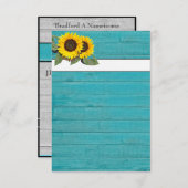 Solide blauwgroen blauwe uitnodiging (Voorkant / Achterkant)