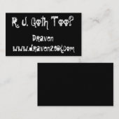 Solide Cartes de visite de goth noir (Devant / Derrière)