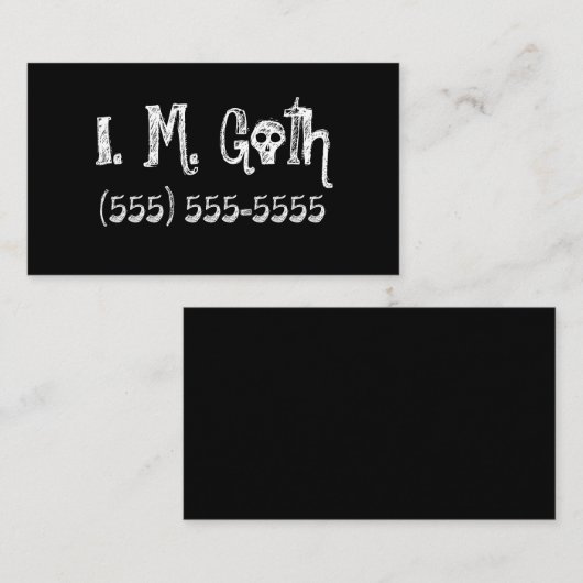 Solide Cartes de visite de goth noir (Devant / Derrière)