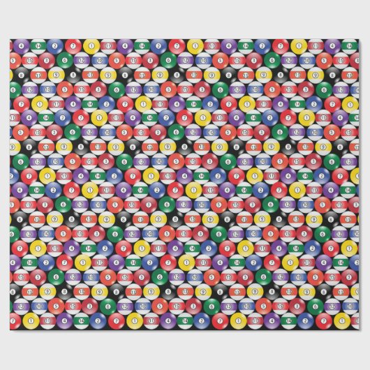 Solide en Stripe Billiards Ball Patroon Cadeaupapier (Vlak)