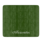 Solide groene achtergrond wit script snijplank (Voorkant)