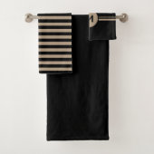 Solide handdoekset voor zwart en tan bad handdoek (Insitu)