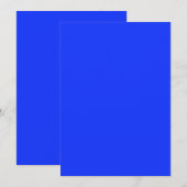 Solide helderblauwe uitnodiging (Voorkant / Achterkant)