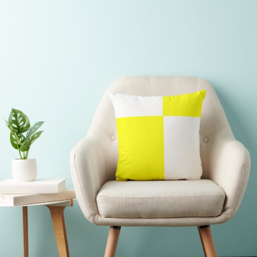 solide jaune et blanc coussin (Chaise)