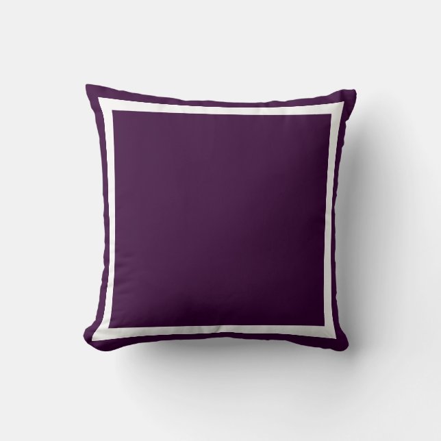 Solide violet doux, coussin simple de raisin foncé (Recto)